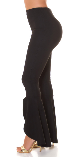 Musthave flared broek met split zwart